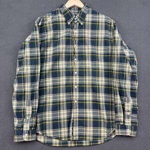 Ralph Lauren Button Down Shirt XXL Men's Custom Fit Plaid Blue Yellow Green